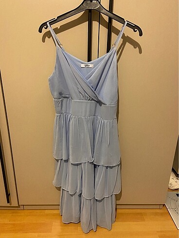 s Beden Mavi Hiç kullanılmamış yazlık elbise