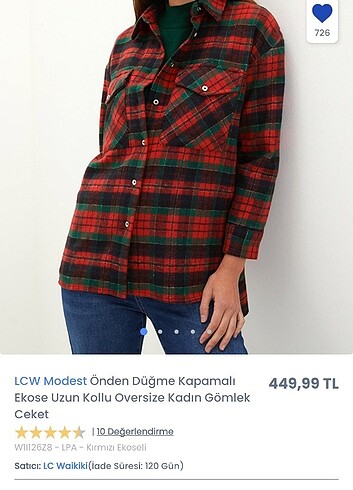 LC Waikiki Ekoseli oversize kadın gömlek ceket