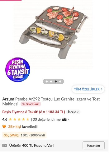 Arzum Pembe Ar292 Lux Granite Tost Makinesi - Görsel 10