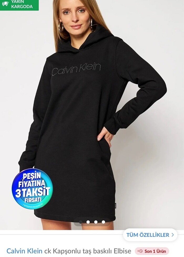 Calvin klein kadın sweatshirt elbise - Görsel 2