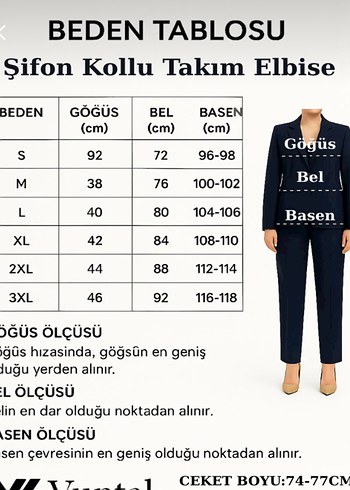 Kemerli Uzun Lacivert Kadın Takım - Görsel 4