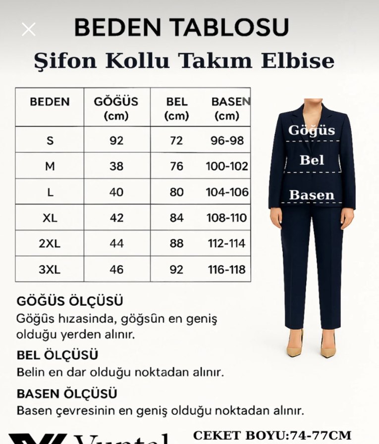 Kemerli Uzun Lacivert Kadın Takım - Görsel 4