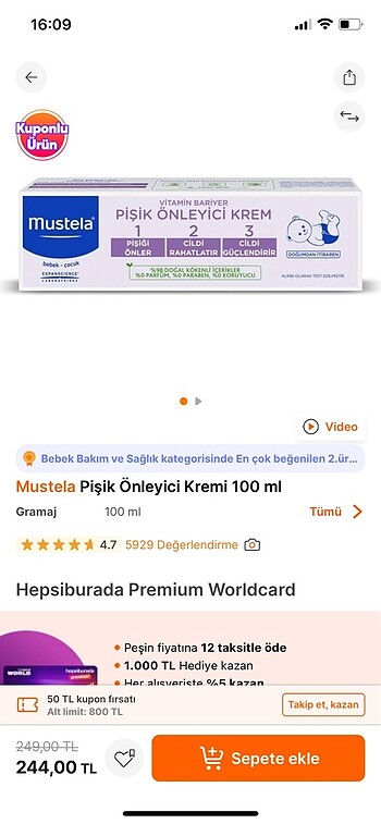  Beden Pişik kremi