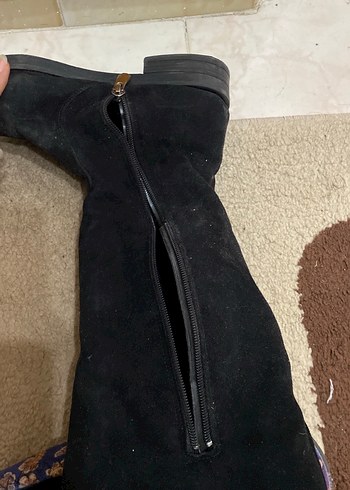 Siyah Süet Topuklu Kadın Dizüstü Bot - Görsel 2