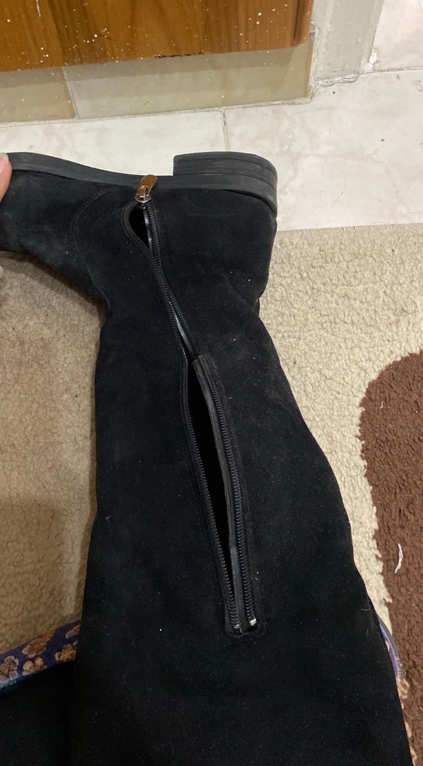 Siyah Süet Topuklu Kadın Dizüstü Bot - Görsel 2