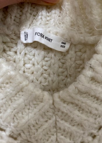 Bej V Yaka Örgü Kadın Kazak - Görsel 2