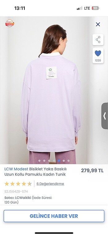 s Beden mor Renk İnce tunik lcw modest