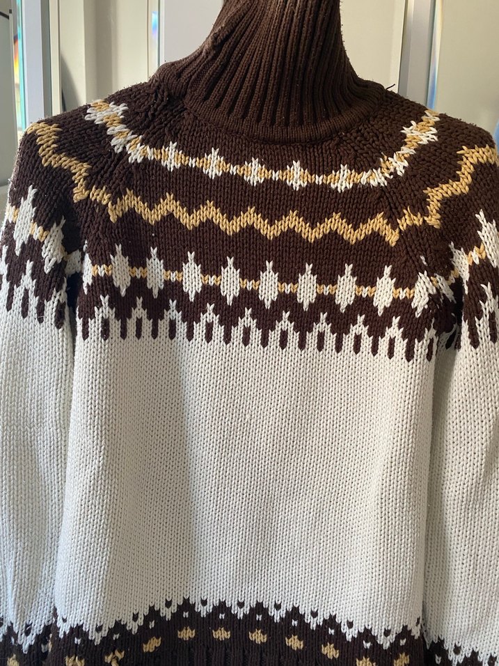 Bohem Yüksek Yaka Örgü Kadın Kazak - Görsel 2