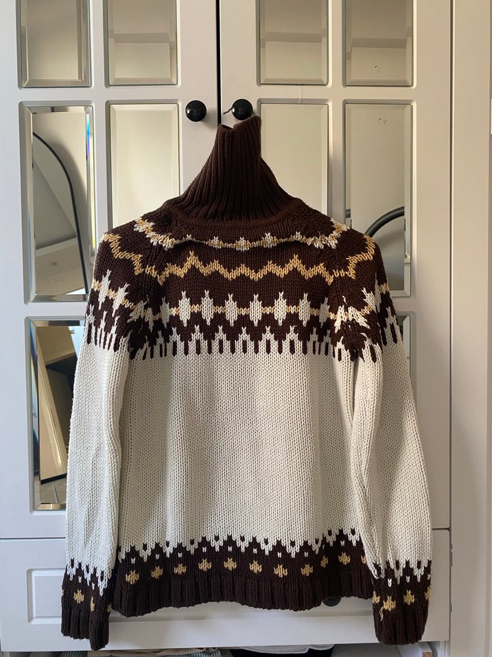 Bohem Yüksek Yaka Örgü Kadın Kazak - Görsel 3