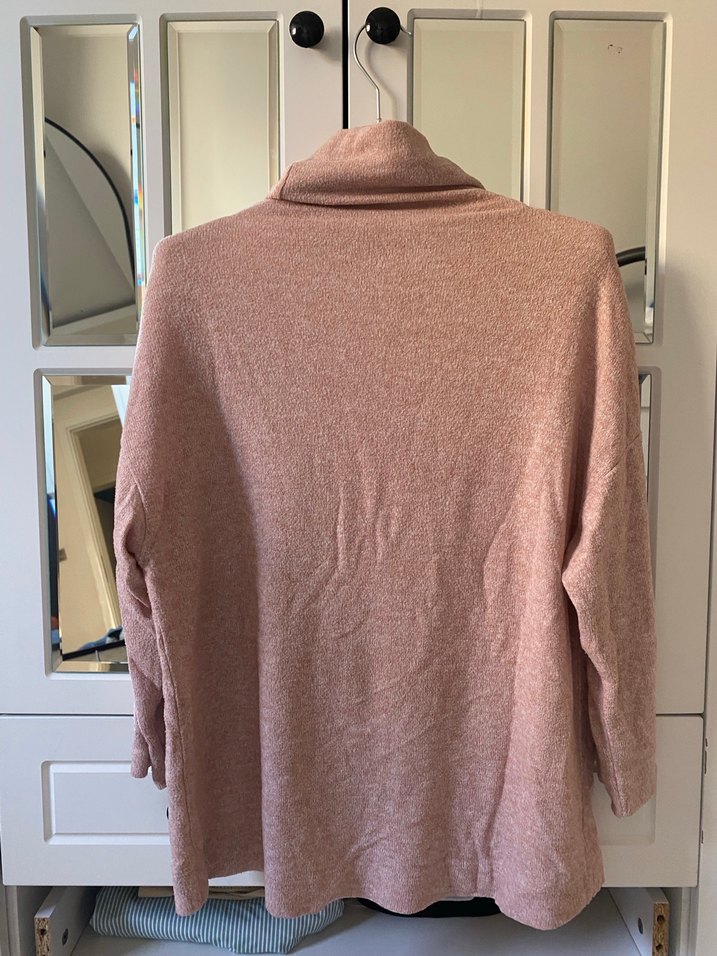 Pudra Balıkçı Yaka Örgü Kadın Kazak - Görsel 2