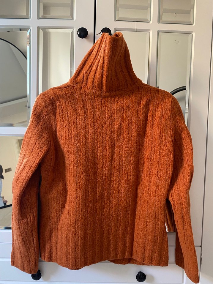 Kahverengi Kadın Boğazlı Triko Kazak - Görsel 2