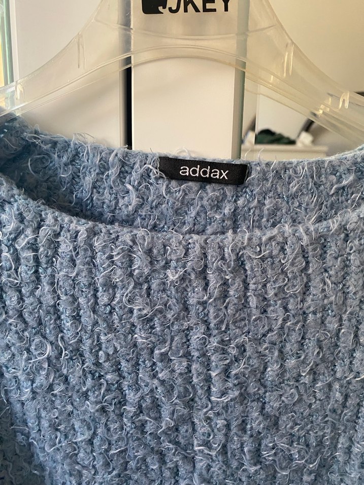 Bebe mavisi Örgü Kadın Triko Kazak - Görsel 2