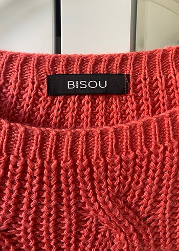 Koyu Kırmızı Örgü Kadın Kazak - Görsel 2