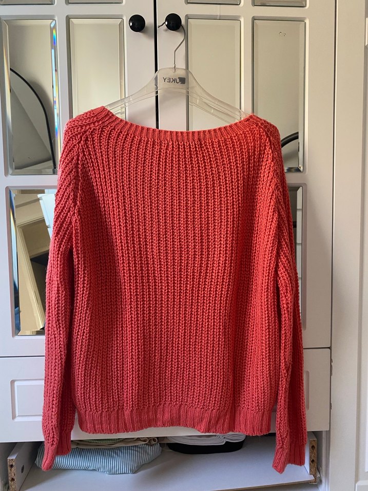 Koyu Kırmızı Örgü Kadın Kazak - Görsel 3