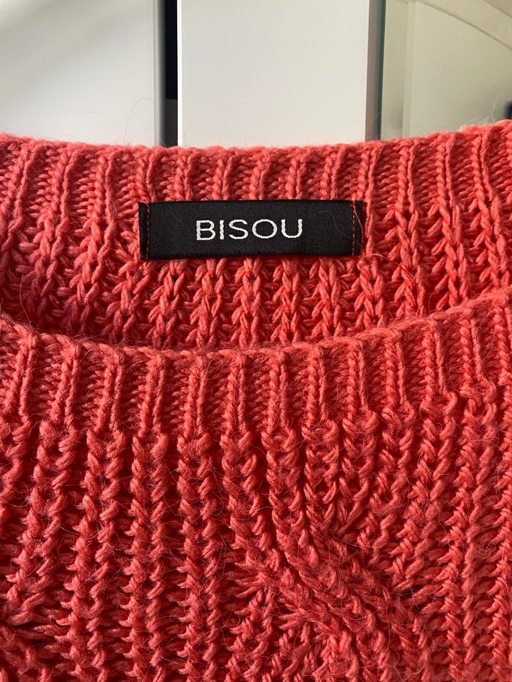 Koyu Kırmızı Örgü Kadın Kazak - Görsel 2