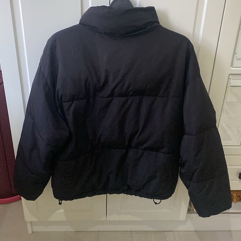 Düğmeli Siyah Kadın Kışlık Mont - Görsel 4