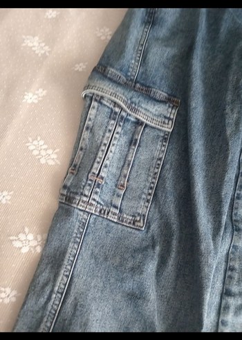 Geniş Kesim Kemerli Midi Kot Pantolon - Görsel 2