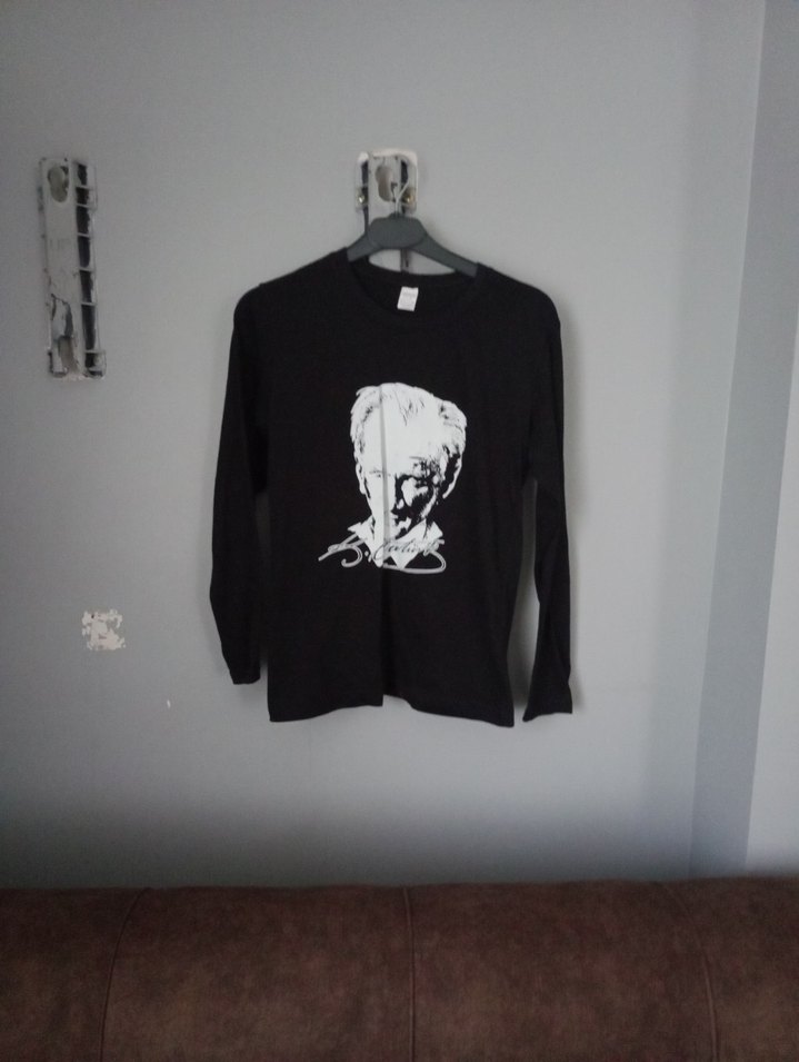 Kızlar için Siyah Uzun Kollu Goth Tişört - Görsel 2