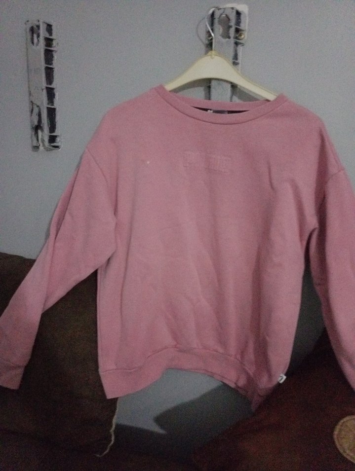 Pembe Oversize Kadın Sweatshirt - Görsel 2