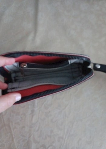 Koyu Siyah Deri Yılan Desenli Kadın Cüzdanı - Görsel 3