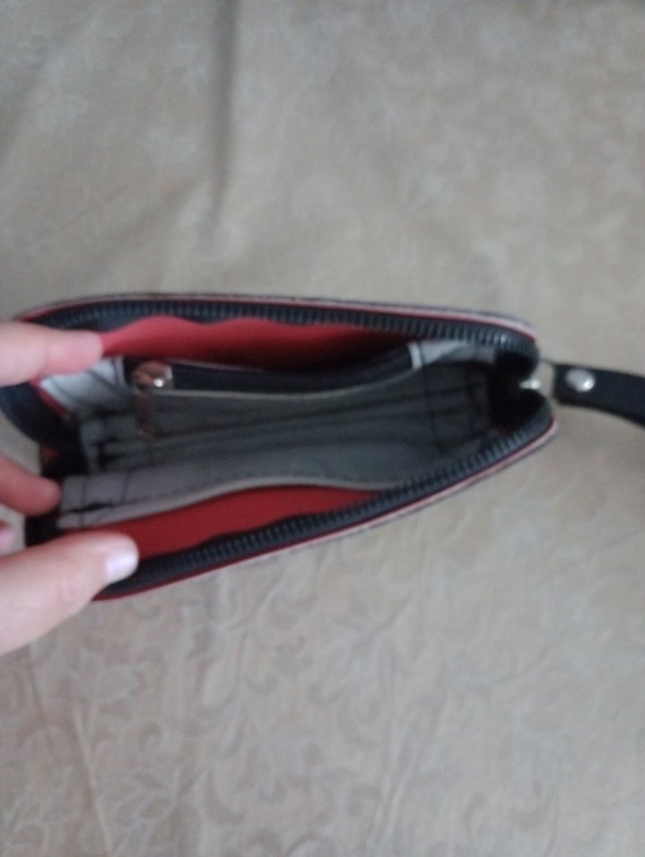 Koyu Siyah Deri Yılan Desenli Kadın Cüzdanı - Görsel 3