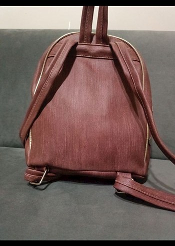 Bordo Deri Kadın Sırt Çantası - Görsel 2