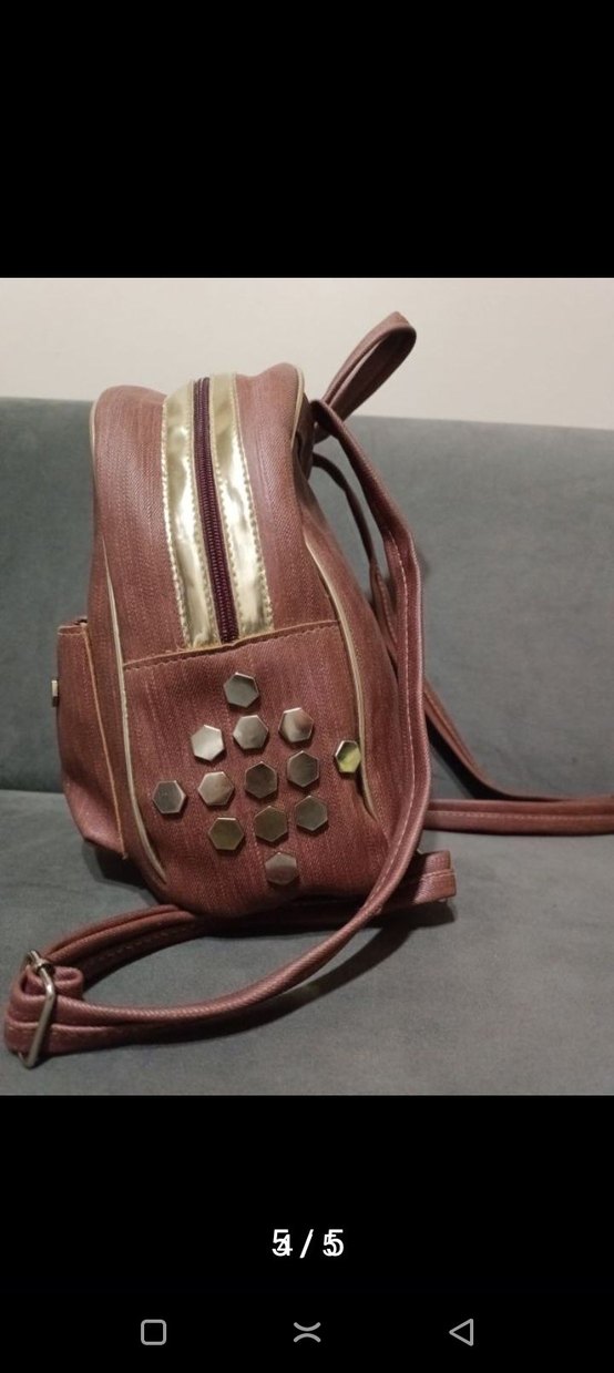 Bordo Deri Kadın Sırt Çantası - Görsel 3