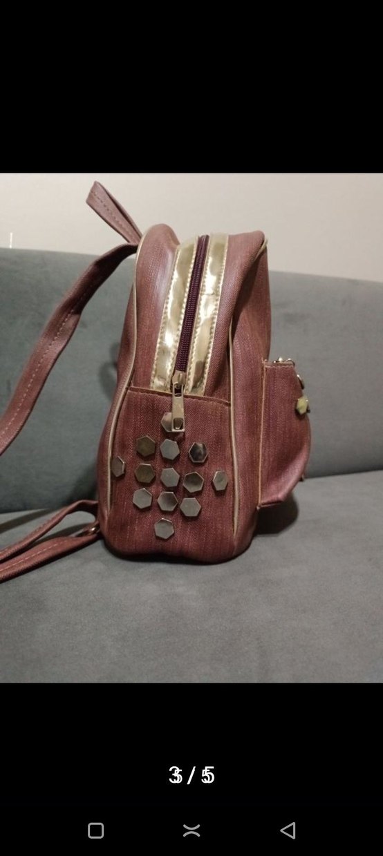 Bordo Deri Kadın Sırt Çantası - Görsel 4