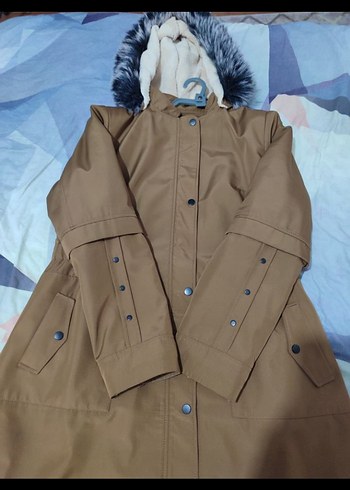 Bej Düğmeli Kadın Uzun Mont - Görsel 2