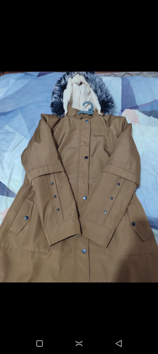 Bej Düğmeli Kadın Uzun Mont - Görsel 2