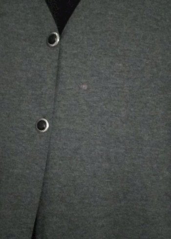 Gri Kadın Uzun Kollu Düğmeli Kaban - Görsel 4