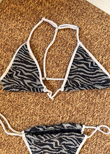 s Beden Zebra Desenli Bikini Takımı
