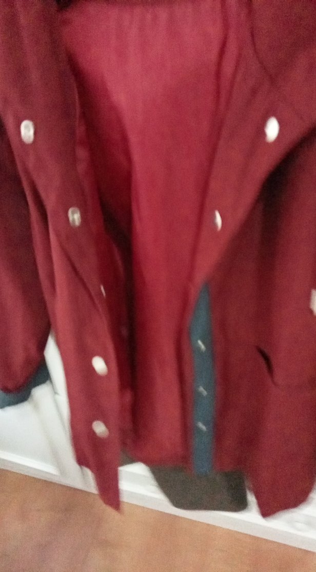 Bordo Düğmeli Midi Kadın Ceket - Görsel 3