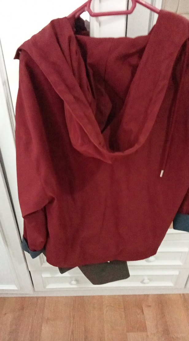 Bordo Düğmeli Midi Kadın Ceket - Görsel 2