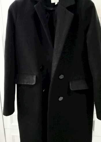 Siyah çift düğmeli kaban - Görsel 2