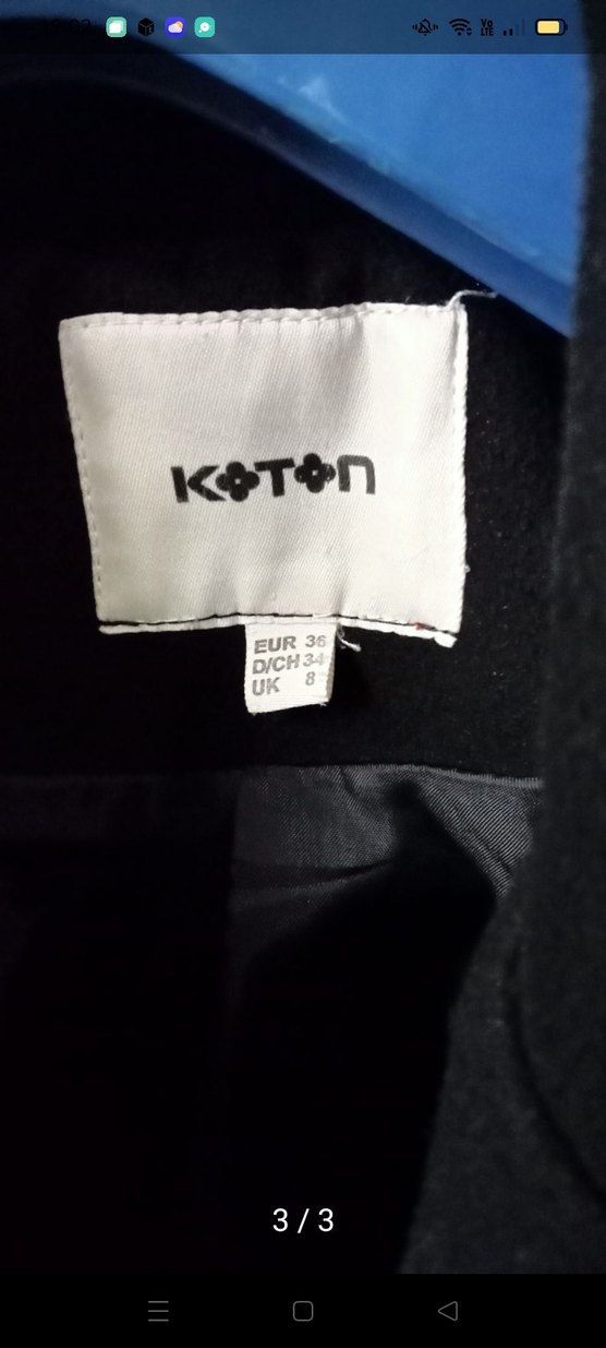 Siyah çift düğmeli kaban - Görsel 3