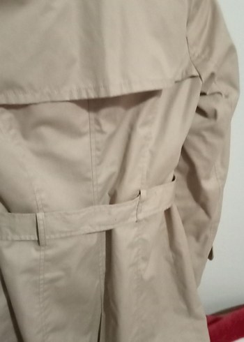 Bej Düğmeli Midi Kadın Trençkot - Görsel 3