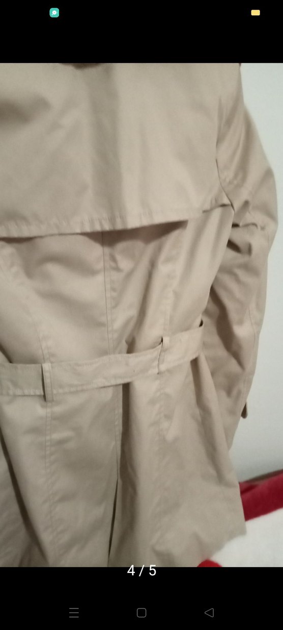 Bej Düğmeli Midi Kadın Trençkot - Görsel 3