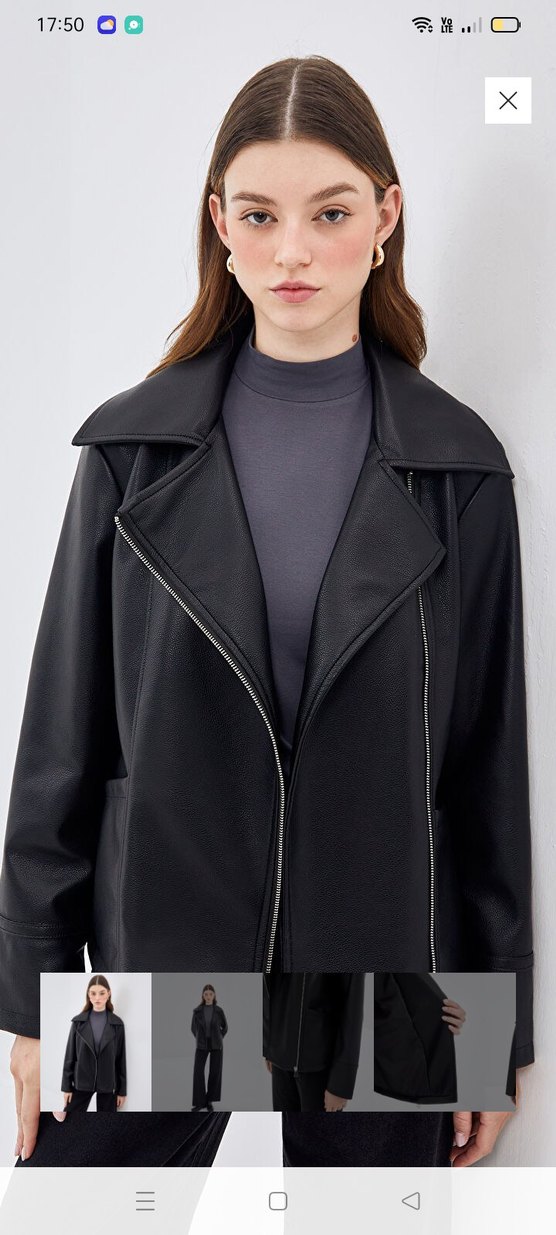 LCW Modest Siyah deri ceket - Görsel 2