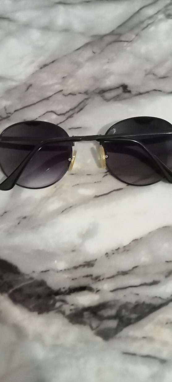 Siyah Retro Yuvarlak Kadın Güneş Gözlüğü - Görsel 2