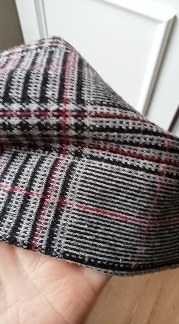 Gri Ekoseli Kadın ceket hırka mevsimlik - Görsel 2