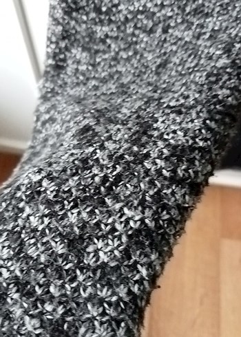 Gri Kadın Yün Düğmeli Uzun Hırka - Görsel 5