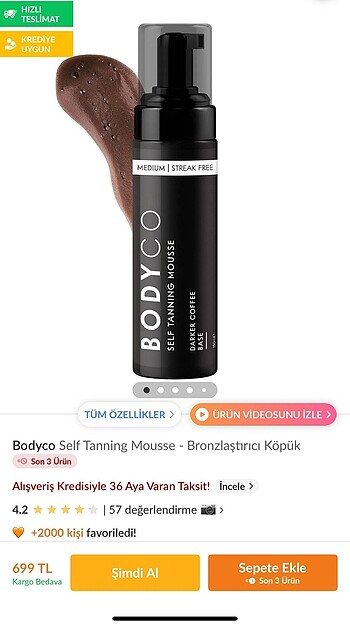 Bodyco Güneşsiz Bronzlaştırıcı