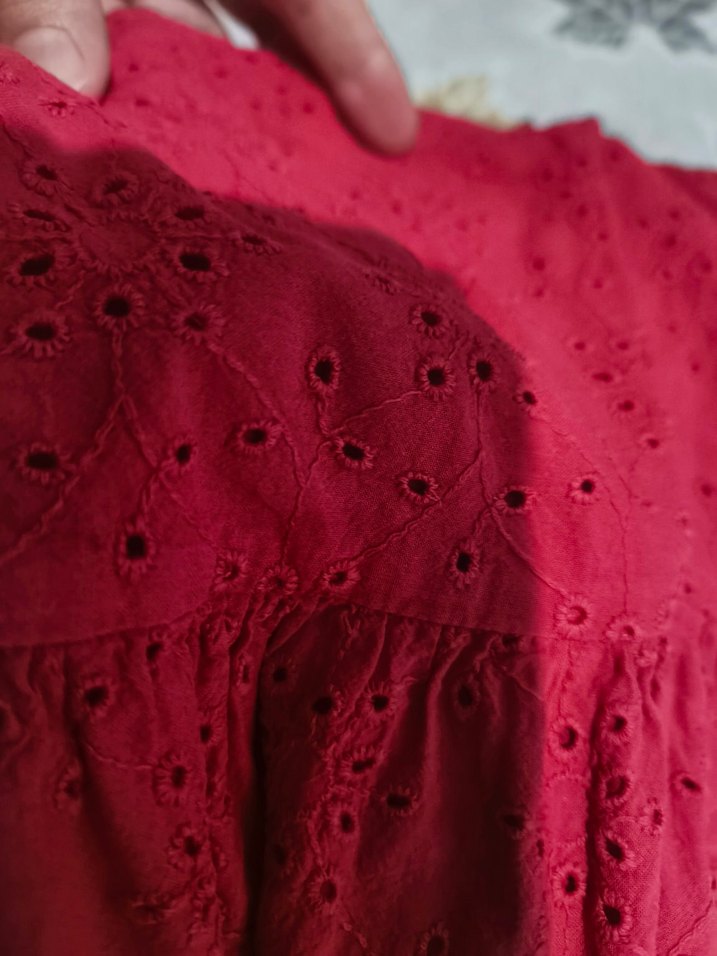 Kız Çocuk Kırmızı Askılı Elbise - Görsel 3