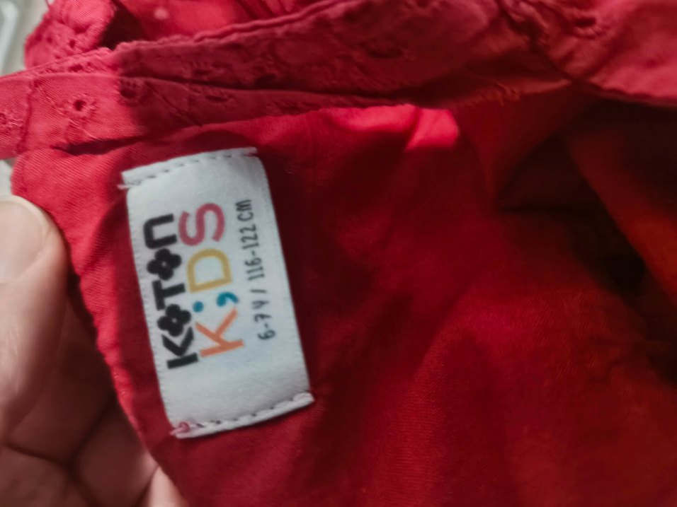 Kız Çocuk Kırmızı Askılı Elbise - Görsel 4