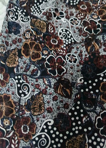 Bohem Tarz Desenli Rahat Kadın Kumaş Pantolon - Görsel 2