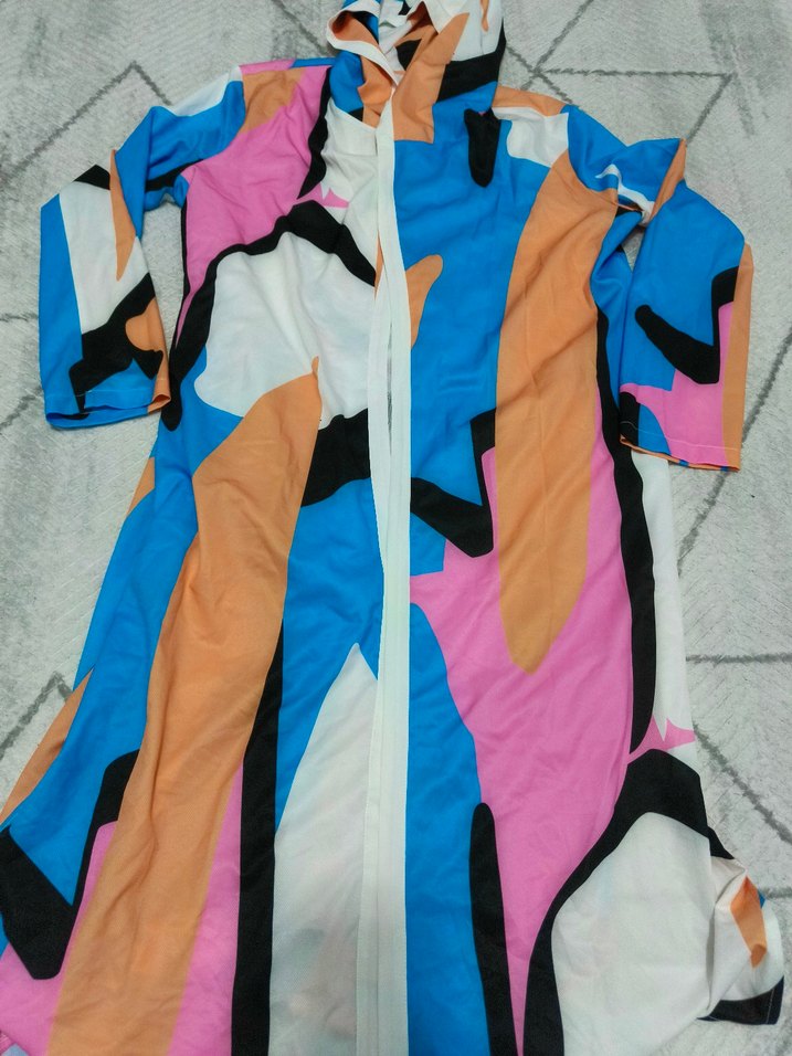 Renkli Desenli Uzun Kadın Kimono - Görsel 2