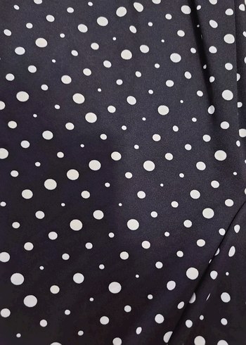 siyah beyaz Puantiyeli şalvar - Görsel 2