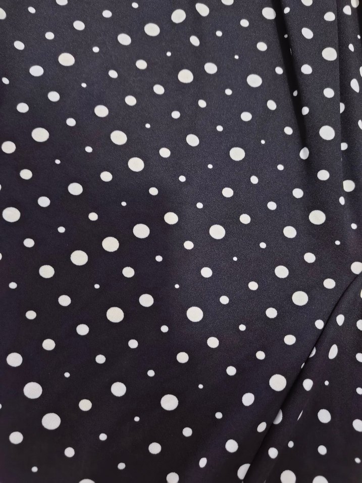 siyah beyaz Puantiyeli şalvar - Görsel 2