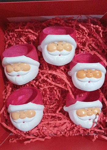  Beden kırmızı Renk Noel Baba Saksı Şekerlik Hediye